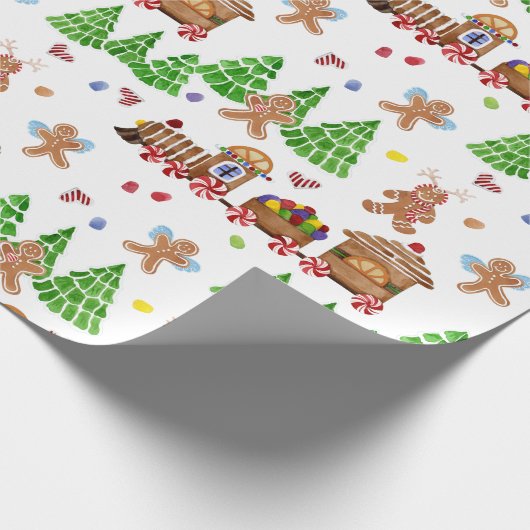 Waterverf van de kerstman van het ontbijt cadeaupapier (Hoek)