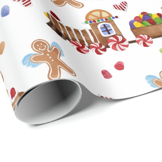 Waterverf van de kerstman van het ontbijt cadeaupapier (Rol Hoek)