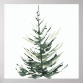 Waterverf van de kerstpijnboom poster (Voorkant)