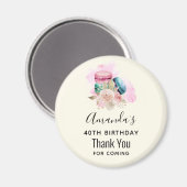 Waterverf van de Kleurrijke Macarons en de Bloemen Magneet (Voorkant / Achterkant)