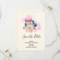 Waterverf van de Kleurrijke Macarons en de Bloemen