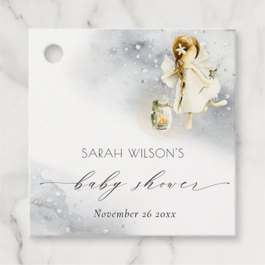 Waterverf van de klinkerstbakkerij — Baby shower Bedankjes Labels (Voorkant)