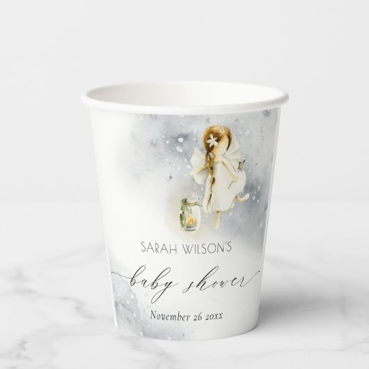 Waterverf van de klinkerstbakkerij — Baby shower Papieren Bekers (Achterkant)