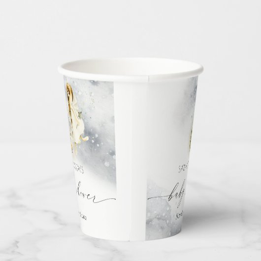 Waterverf van de klinkerstbakkerij — Baby shower Papieren Bekers (Rechts)