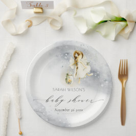 Waterverf van de klinkerstbakkerij — Baby shower Papieren Bordje