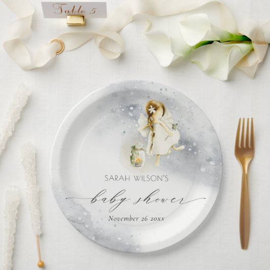 Waterverf van de klinkerstbakkerij — Baby shower Papieren Bordje (Huwelijk)