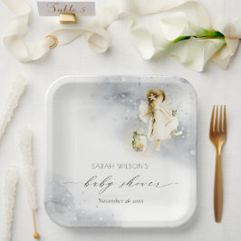 Waterverf van de klinkerstbakkerij — Baby shower Papieren Bordje