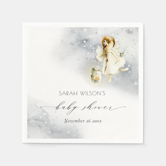 Waterverf van de klinkerstbakkerij — Baby shower Servet (Voorkant)