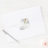 Waterverf van de klinkerstbakkerij — Baby shower Vierkante Sticker (Envelop)