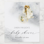 Waterverf van de klinkerstbakkerij — Baby shower Wijn Etiket (Enkel label)