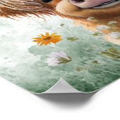 Waterverf van de Koe van het Hoogland Poster (Hoek)