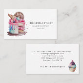 Waterverf van de koekjesborst en de desserts visitekaartje (Voorkant / Achterkant)