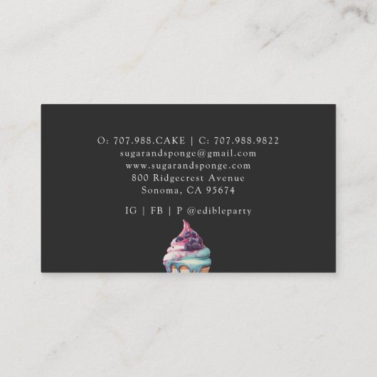 Waterverf van de koekjesborst en de desserts visitekaartje (Achterkant)