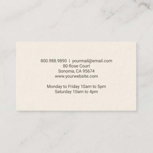 Waterverf van de koffiebakkerij Cupcake Baker Past Visitekaartje (Achterkant)