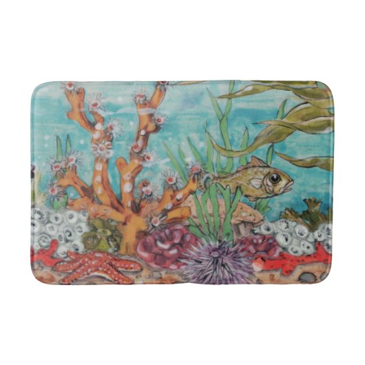 Waterverf van de kreeften van het zee Life Ocean C Badmat (Voorkant)