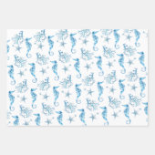 Waterverf van de kustblauwe zeebaars en koraal inpakpapier vel (Voorkant)