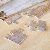 Waterverf van de kustkust van het visserijhuis legpuzzel (Zijkant)