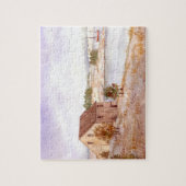 Waterverf van de kustkust van het visserijhuis legpuzzel (Verticaal)