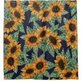 Waterverf van de landelijke steenzeemacht zonneblo douchegordijn (Voorkant)