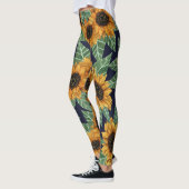 Waterverf van de landelijke steenzeemacht zonneblo leggings (Links)