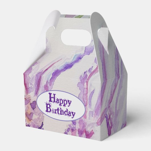 Waterverf van de lavendel en de bijen: Birthday Bedankdoosjes (Voorkant Zijde)