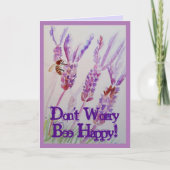 Waterverf van de lavendel en de bijen kaart (Voorkant)