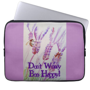 Waterverf van de lavendel en de bijen laptop sleeve