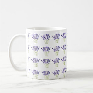 Waterverf van de lavendel: paarse bloemen koffiemok
