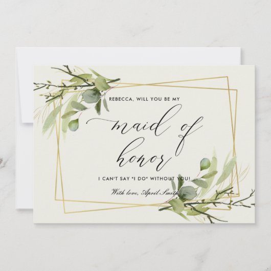 Waterverf VAN DE LEEFGOUDE FOLIAGE IS MIJN GEMAAKT Kaart (Voorkant)