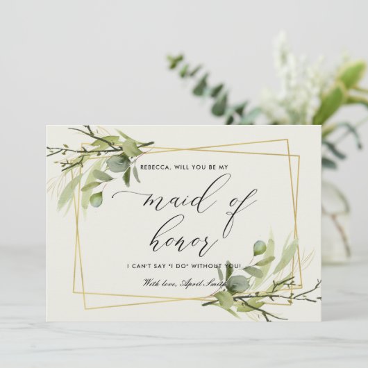 Waterverf VAN DE LEEFGOUDE FOLIAGE IS MIJN GEMAAKT Kaart (Staand voorkant)