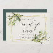 Waterverf VAN DE LEEFGOUDE FOLIAGE IS MIJN GEMAAKT Kaart (Voorkant / Achterkant)