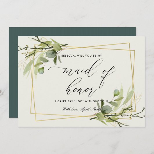 Waterverf VAN DE LEEFGOUDE FOLIAGE IS MIJN GEMAAKT Kaart (Voorkant / Achterkant)