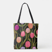 Waterverf van de lente op zwart Tas (Achterkant)