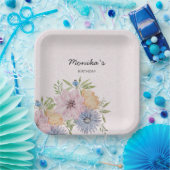 Waterverf van de lente-zomertuin papieren bordje (Feest)