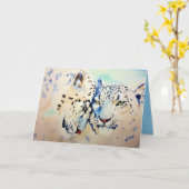 Waterverf van de Liefde van twee Luipaarden van de Kaart (Gele Bloem)