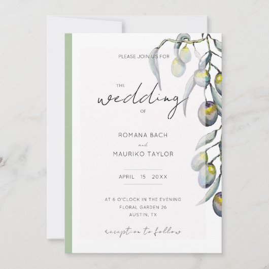 Waterverf van de Magic Olive Branch Handgeschilder Kaart (Voorkant)