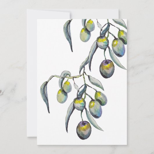 Waterverf van de Magic Olive Branch Handgeschilder Kaart (Achterkant)