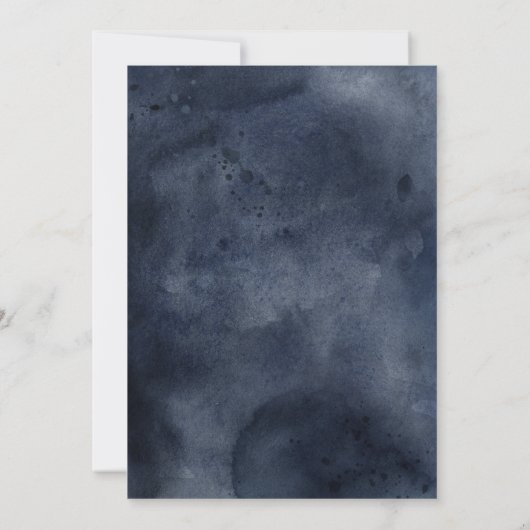 Waterverf van de marine, Floral & Dress, Gold Quin Kaart (Achterkant)