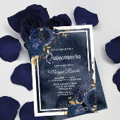 Waterverf van de marine, Floral & Dress, Gold Quin Kaart