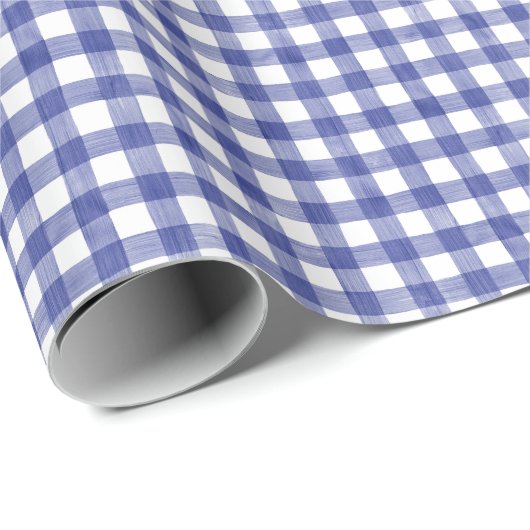 Waterverf van de marine, Gingham-pakpapier Cadeaupapier (Rol Hoek)