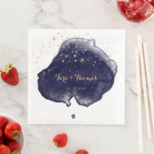 Waterverf van de marine - goudink - huwelijk servet (Insitu)