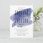 Waterverf van de marine - Uitnodiging tot bruiloft (Staand voorkant)