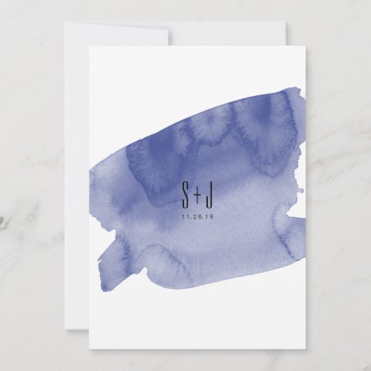 Waterverf van de marine - Uitnodiging tot bruiloft (Achterkant)