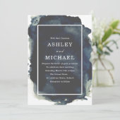 Waterverf van de marine - verf de moderne bruiloft kaart (Staand voorkant)