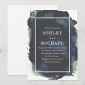 Waterverf van de marine - verf de moderne bruiloft kaart (Voorkant / Achterkant)