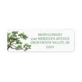 Waterverf van de moderne familiereünie boomtak etiket (Voorkant)