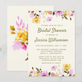 Waterverf van de moderne Floral Vrijgezellenfeest Kaart (Voorkant / Achterkant)