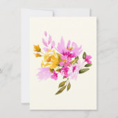 Waterverf van de moderne Floral Vrijgezellenfeest Kaart (Achterkant)