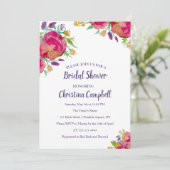 Waterverf van de moderne Floral Vrijgezellenfeest Kaart (Staand voorkant)