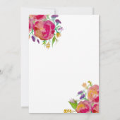 Waterverf van de moderne Floral Vrijgezellenfeest Kaart (Achterkant)